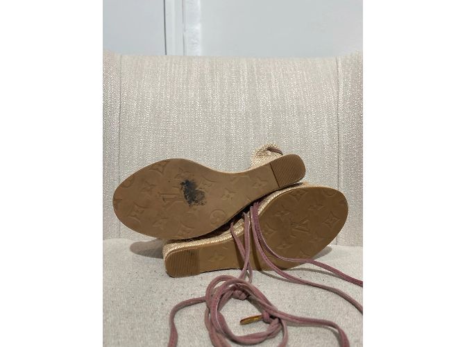 Sandali LOUIS VUITTON T.EU 37.5 Camoscio Rosa - vista 6