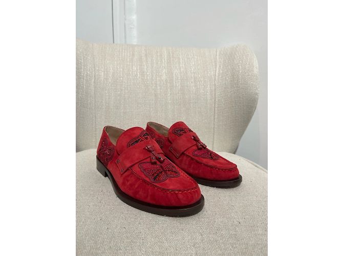 Mules e zoccoli VALENTINO GARAVANI T.EU 38.5 Camoscio Rosso - vista 2
