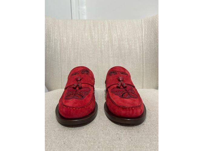 Mules e zoccoli VALENTINO GARAVANI T.EU 38.5 Camoscio Rosso - vista 3