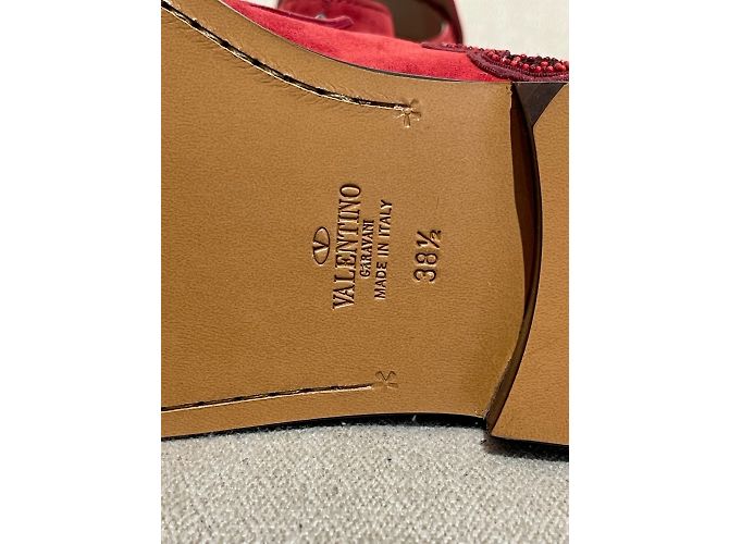 Mules e zoccoli VALENTINO GARAVANI T.EU 38.5 Camoscio Rosso - vista 6