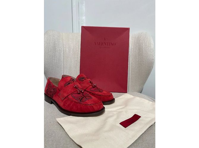 Mules e zoccoli VALENTINO GARAVANI T.EU 38.5 Camoscio Rosso - vista 8