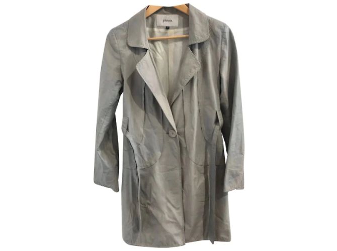 Abrigos JITROIS T.International de cuero Gris - vista 8