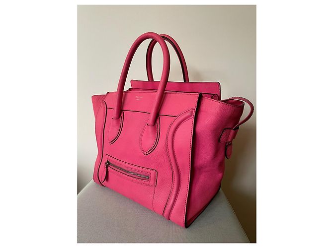 Luggage Trolley Céline in pelle rosa - vista 4