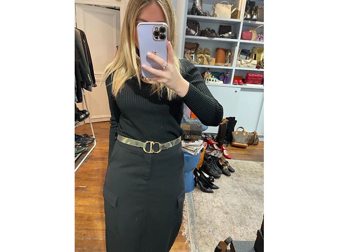 DIOR Gürtel T.cm 80 aus Leder Khaki - Ansicht 7