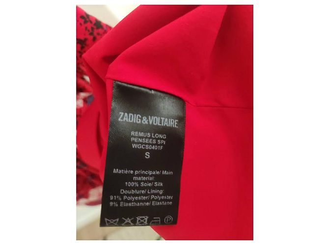 Zadig & Voltaire Rotes Seidenlanges Kleid - Ansicht 3