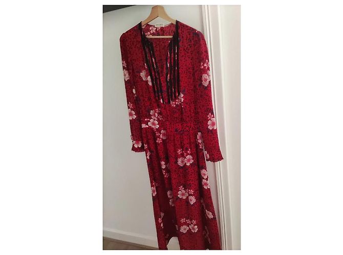 Zadig & Voltaire Rotes Seidenlanges Kleid - Ansicht 4
