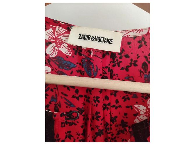 Zadig & Voltaire Rotes Seidenlanges Kleid - Ansicht 6