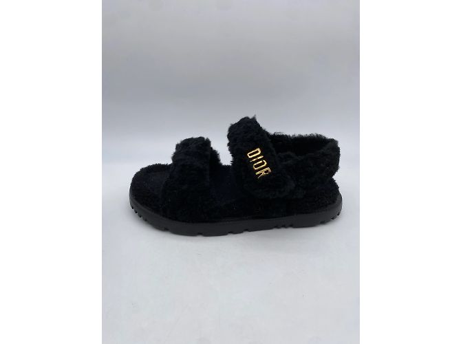 Sandali Dior T.EU 37 Pelliccia sintetica Nero - vista 2