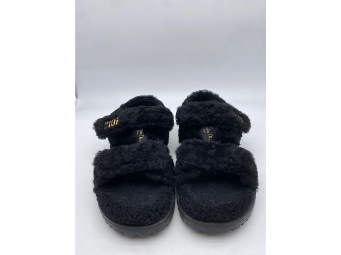Sandali Dior T.EU 37 Pelliccia sintetica Nero - vista 3