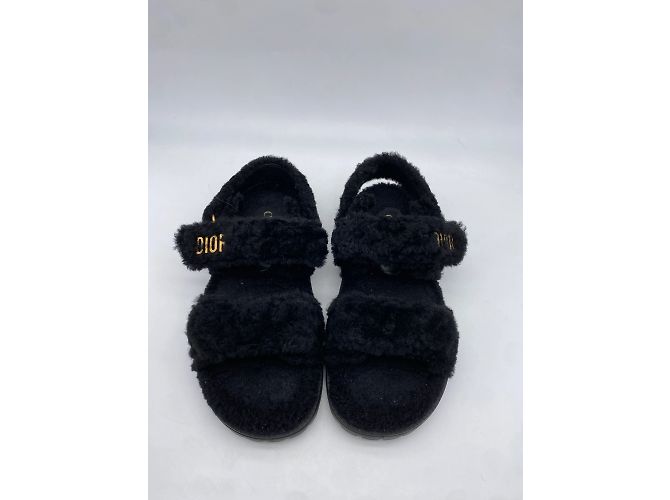 Sandali Dior T.EU 37 Pelliccia sintetica Nero - vista 4