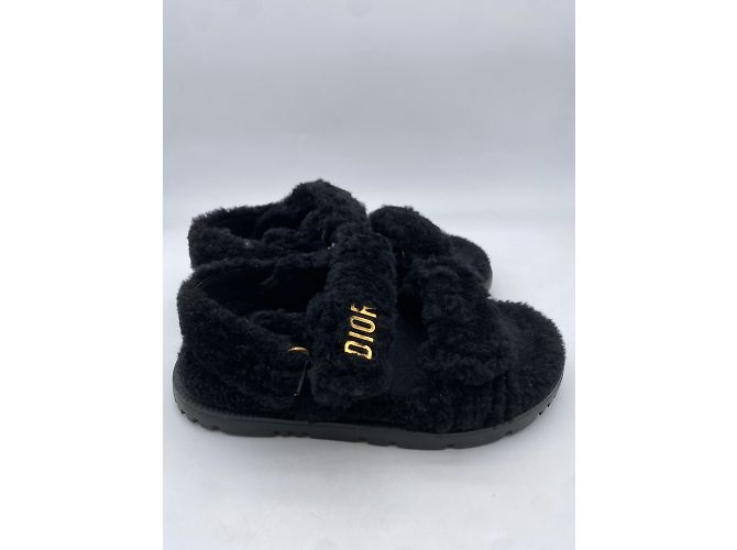 Sandali Dior T.EU 37 Pelliccia sintetica Nero - vista 5