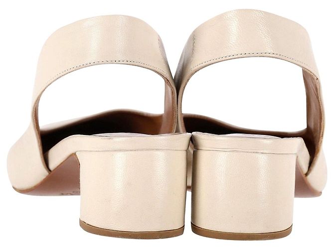By Far Danielle Slingback-Pumps aus cremefarbenem Leder - Ansicht 4
