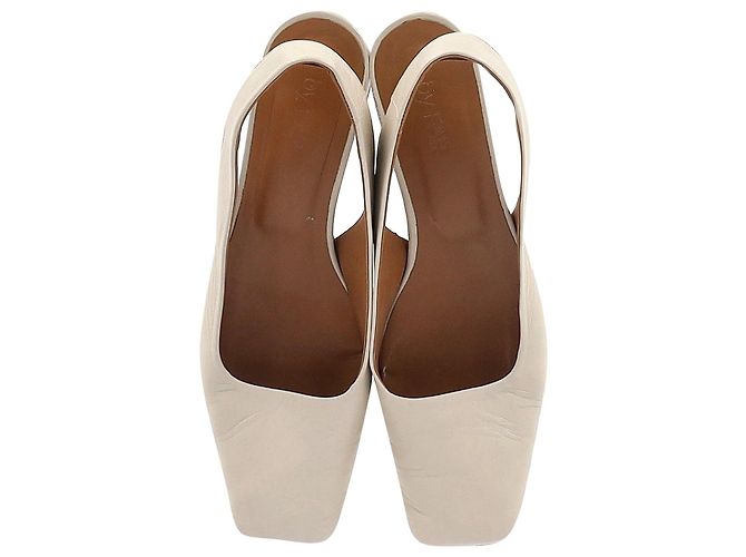By Far Danielle Slingback-Pumps aus cremefarbenem Leder - Ansicht 5