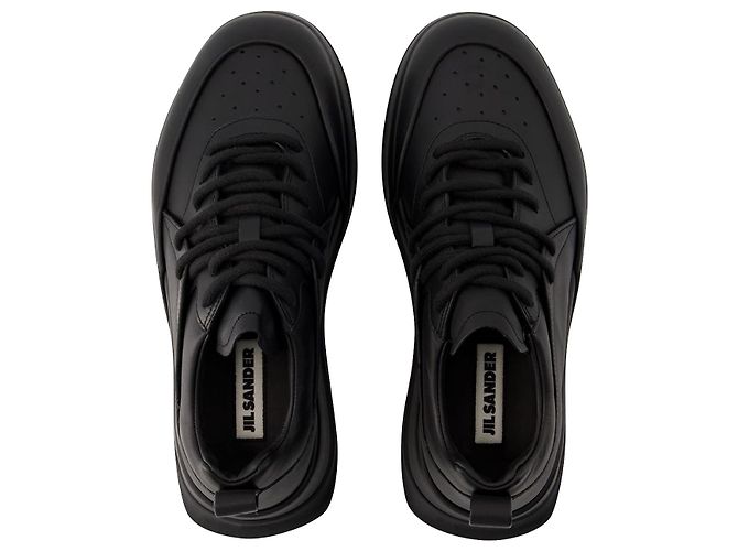 Baskets Jil Sander - Cuir - Noir - vue 4