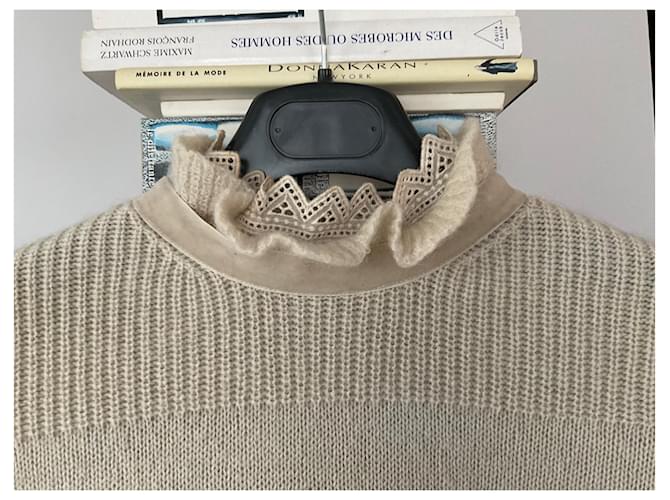Moncler-Pullover mit Spitzenkragen und Henkeln Aus weiß - Ansicht 4