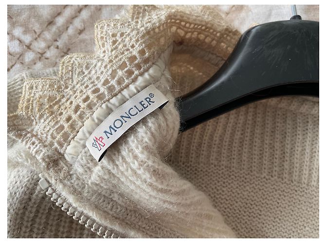 Moncler-Pullover mit Spitzenkragen und Henkeln Aus weiß - Ansicht 5