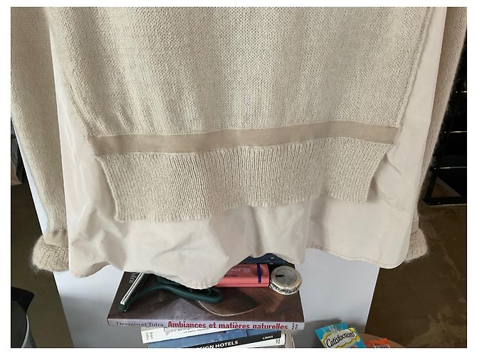 Moncler-Pullover mit Spitzenkragen und Henkeln Aus weiß - Ansicht 6