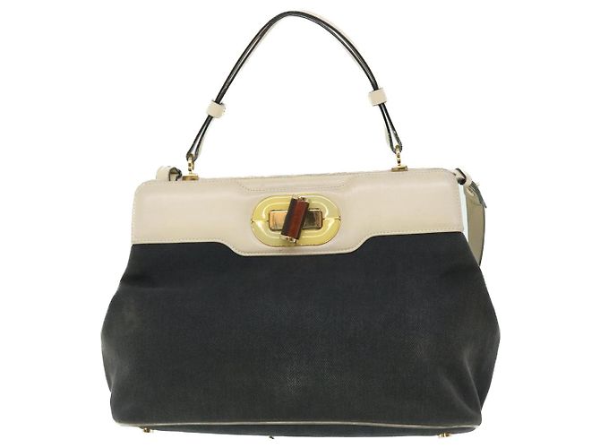 Bulgari Borsa a tracolla BVLGARI Isabella Rossellini in tela 2modo Black Auth bs7634 Nero - vista 13