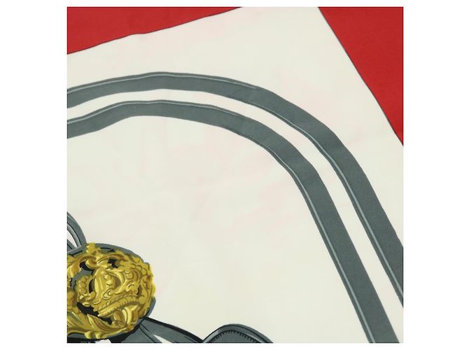 Hermès HERMES CARRE 90 BRIDES de GALA Scarf Silk Red Auth 51348 - view 13
