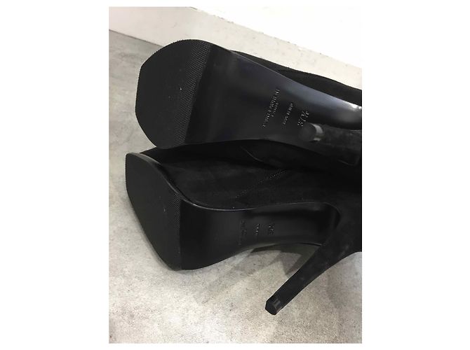 SAINT LAURENT Botines T.EU 37.5 Ante Negro - vista 5
