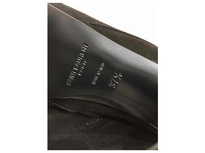 SAINT LAURENT Botines T.EU 37.5 Ante Negro - vista 6