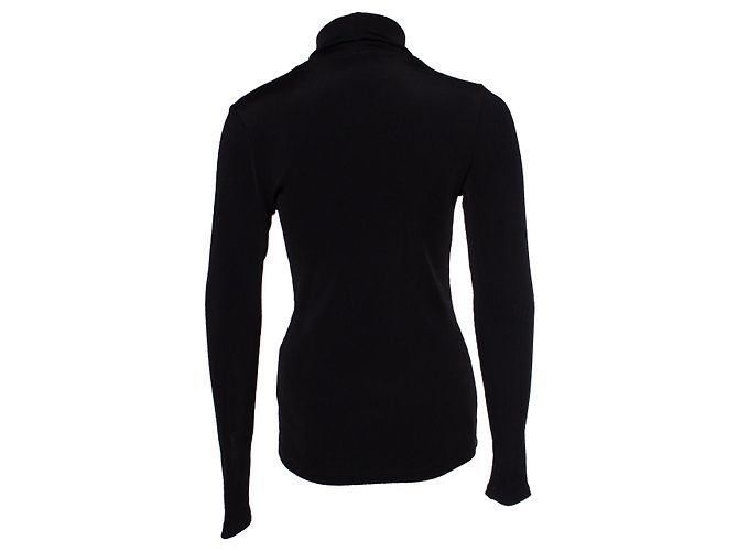 Autre Marque Goldsign, Rollkragenpullover aus schwarzem Rippstrick - Ansicht 2