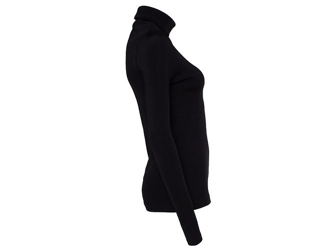 Autre Marque Goldsign, Rollkragenpullover aus schwarzem Rippstrick - Ansicht 4