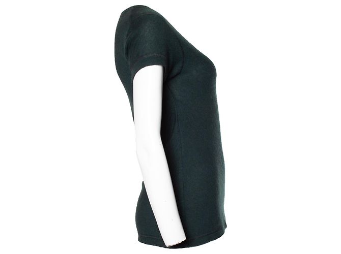 Autre Marque Donna Karan, Kurzarm-Strickoberteil Grün - Ansicht 3