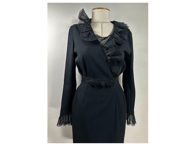 Guy Laroche Kleid schwarz Wollmischung - Ansicht 2