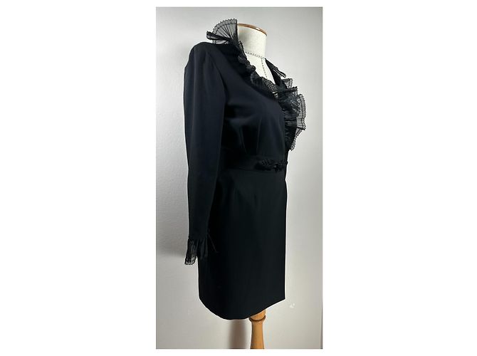 Guy Laroche Kleid schwarz Wollmischung - Ansicht 3