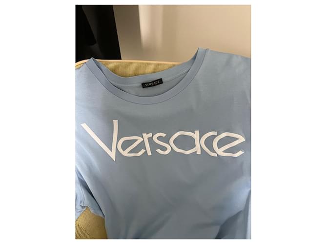 Camiseta Versace de algodón azul - vista 4