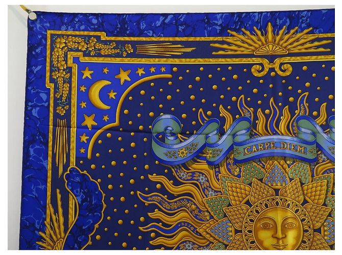 Hermès SCIARPA QUADRATA HERMES CARPE DIEM METZ 90SCIARPA IN SETA BLU CM - vista 2