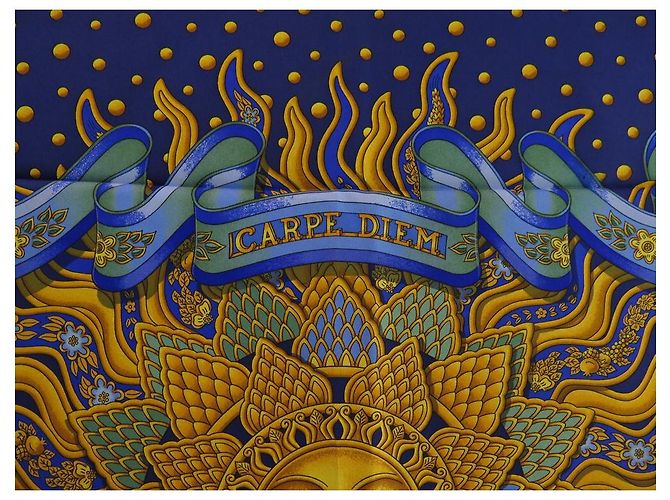 Hermès SCIARPA QUADRATA HERMES CARPE DIEM METZ 90SCIARPA IN SETA BLU CM - vista 3