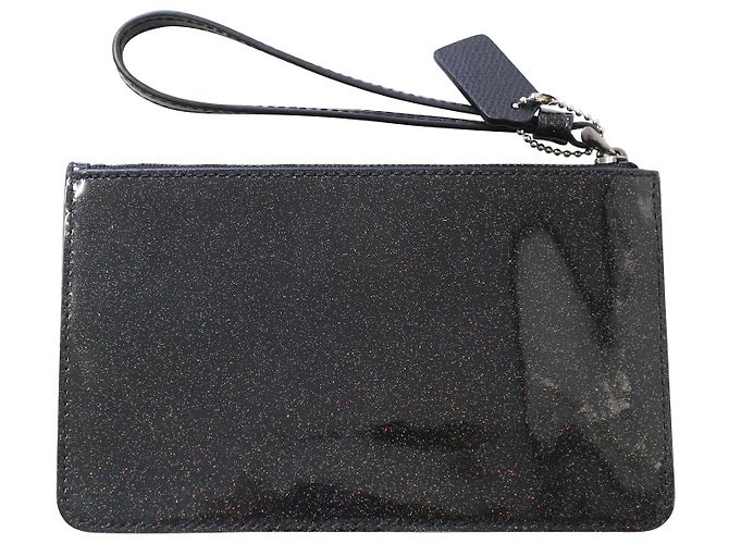 Borsa da polso Coach glitterata in pelle nera Nero - vista 2