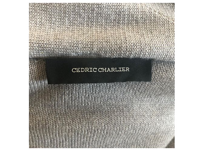 Cédric Charlier Strickjacke aus Wolle Grau - Ansicht 5