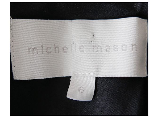 Autre Marque Michelle Mason Schwarzes asymmetrisches Devore-Kleid - Ansicht 6
