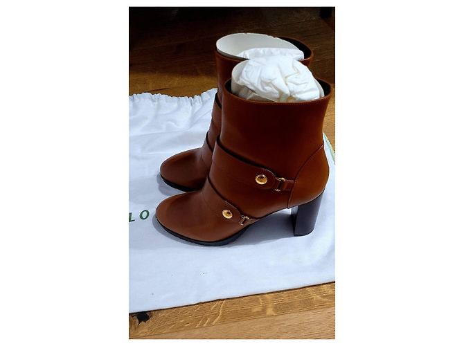 Botines Longchamp de piel marrón oscuro - vista 3