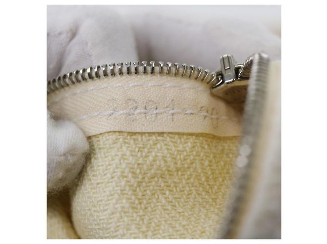 Hermès HERMES Cannes PM Einkaufstasche Baumwolle Weiß Creme Auth 51874 Roh - Ansicht 12