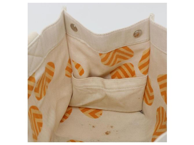 Hermès HERMES Cannes PM Einkaufstasche Baumwolle Weiß Creme Auth 51874 Roh - Ansicht 18