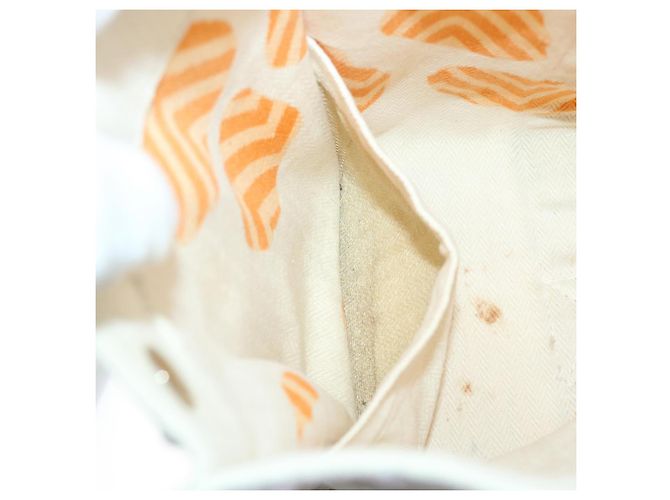 Hermès HERMES Cannes PM Einkaufstasche Baumwolle Weiß Creme Auth 51874 Roh - Ansicht 20