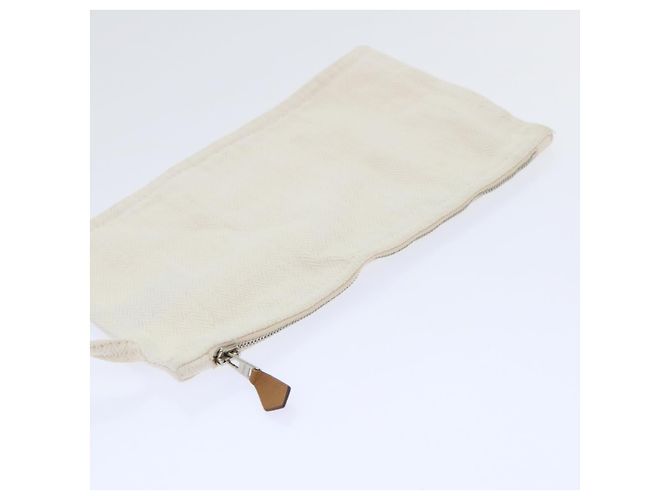 Hermès HERMES Cannes PM Einkaufstasche Baumwolle Weiß Creme Auth 51874 Roh - Ansicht 22