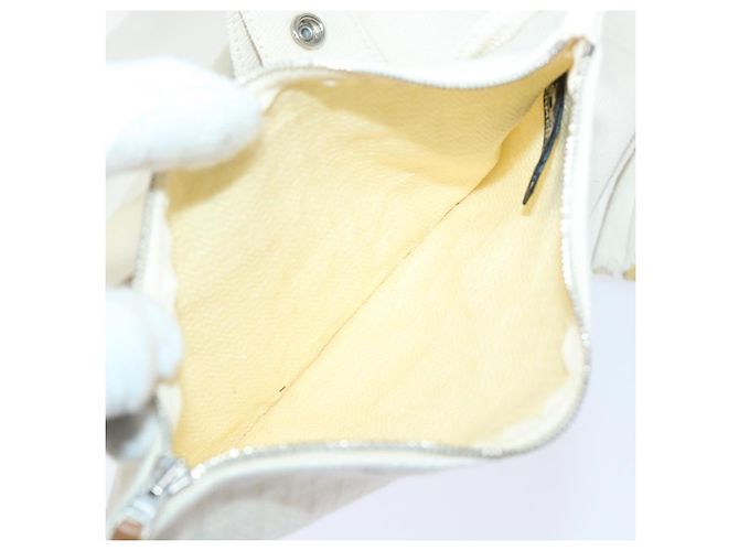 Hermès HERMES Cannes PM Einkaufstasche Baumwolle Weiß Creme Auth 51874 Roh - Ansicht 24