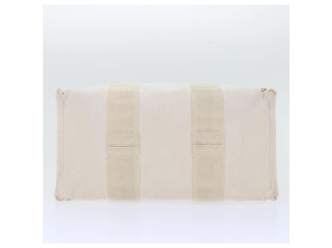 Hermès HERMES Cannes PM Einkaufstasche Baumwolle Weiß Creme Auth 51874 Roh - Ansicht 5
