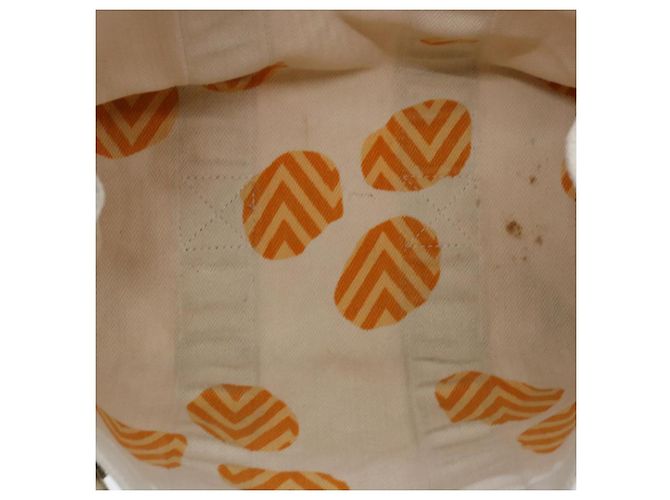 Hermès HERMES Cannes PM Einkaufstasche Baumwolle Weiß Creme Auth 51874 Roh - Ansicht 9
