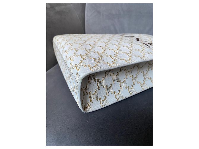 Borsa Cabas Verticale Céline Bianca in Tela Triomphe Bianco - vista 6