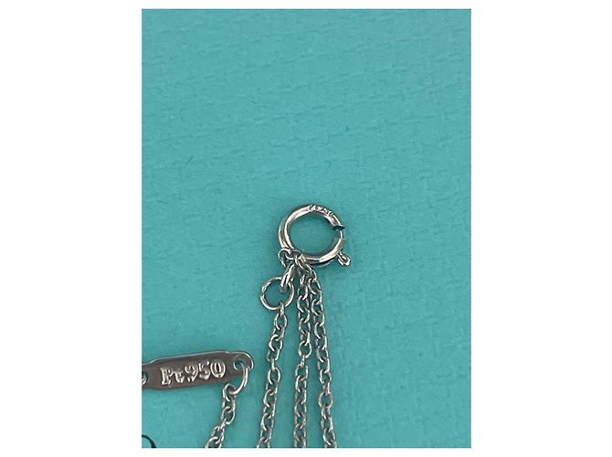 Tiffany & Co Solitaire Diamant Halskette Platin 0,21 Karat Silber - Ansicht 5