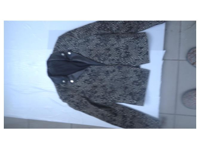 The Kooples Die Kooples Jacke 36 Noir/Ecru + schwarzes Leder - Ansicht 2