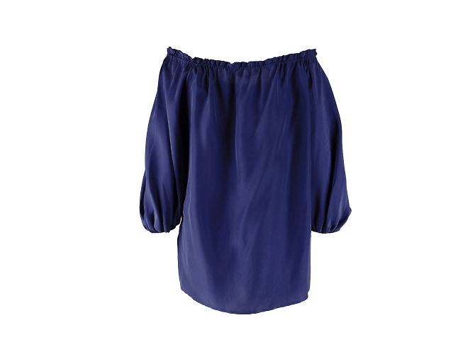 Blumarine-Top mit gerafftem Ausschnitt Blau - Ansicht 3