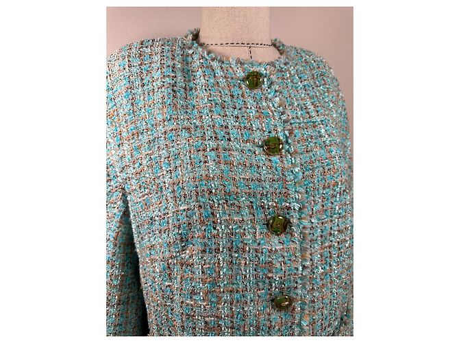 Escada Tweed Blazer in Blau Mehrfarben - Ansicht 2