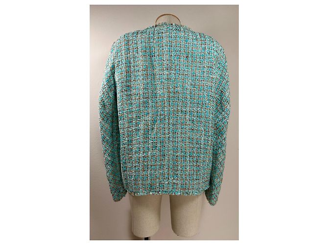 Escada Tweed Blazer in Blau Mehrfarben - Ansicht 4